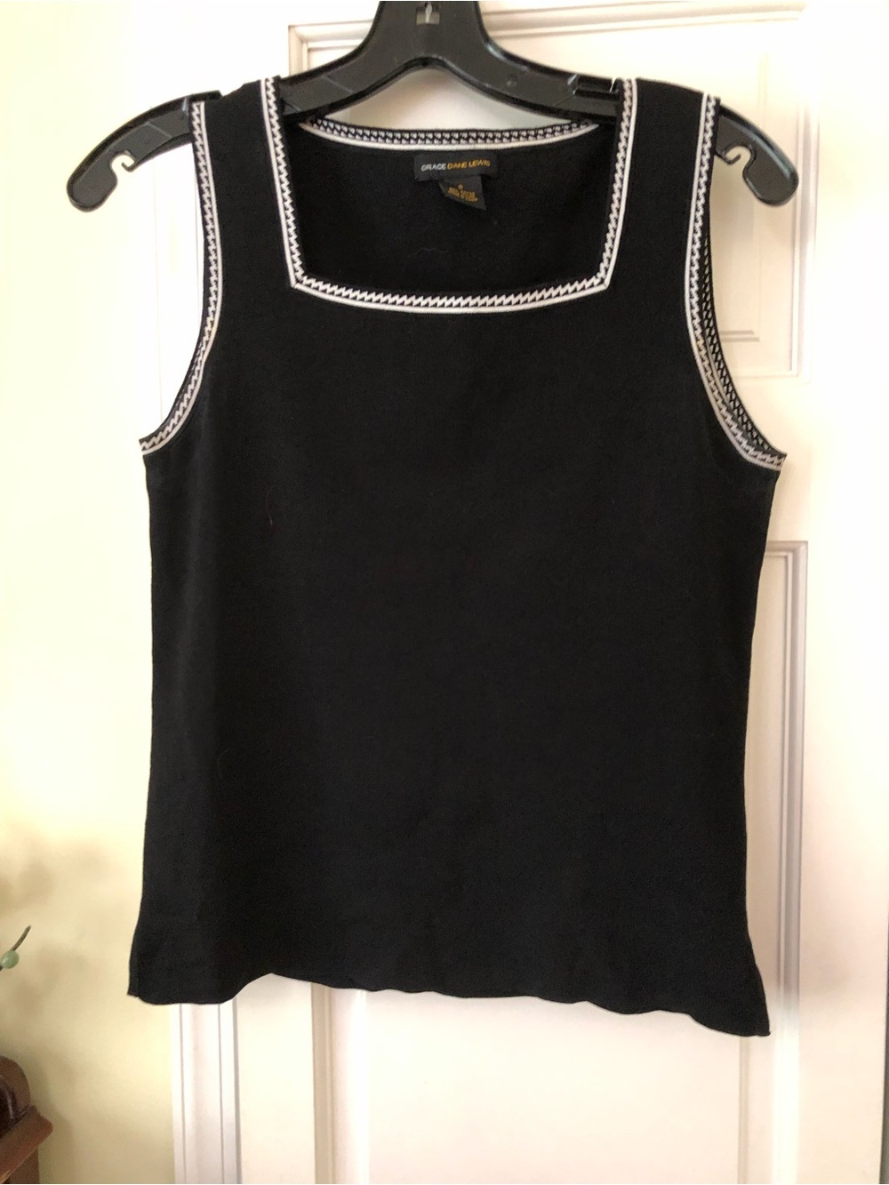 Grace Elements Black Tank with White Contrast Trim